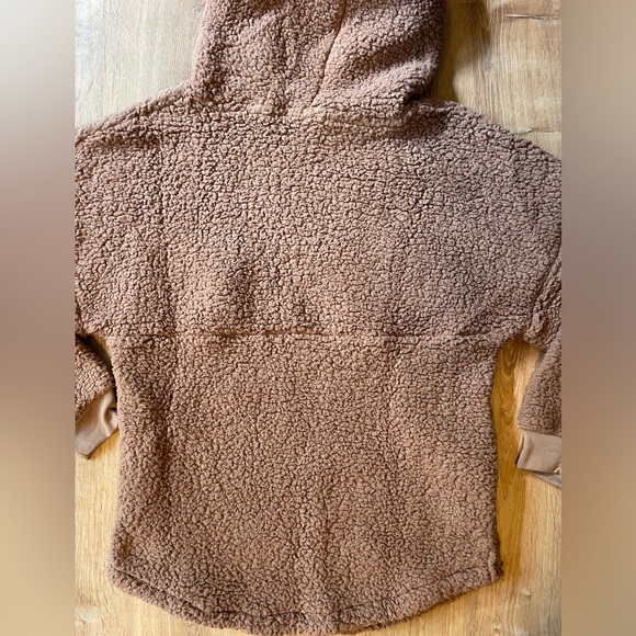 NWT Victoria’s Secret PINK Varsity Sherpa Half Zip Pullover Hoodie - Picture 8 of 9